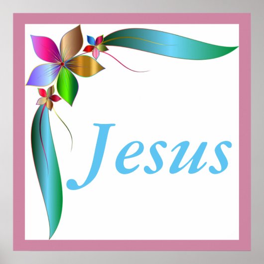 JESUS FLOWER RIBBON POSTER (Voorkant)