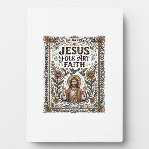 Jesus Folk Art geloof Jesus Folk Art Christelijk g Fotoplaat