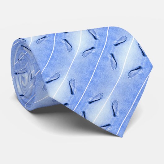 Jesus Foot Prints Armani Silk Stripe Stropdas (Opgerold)