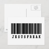 Jesus freak barcode ontwerp briefkaart (Voorkant / Achterkant)