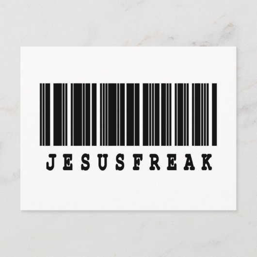 Jesus freak barcode ontwerp briefkaart (Voorkant)