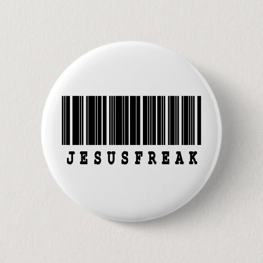 jesus freak barcode ontwerp ronde button 5,7 cm (Voorkant)