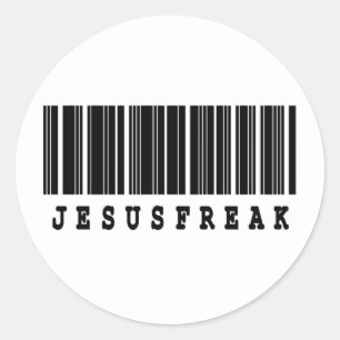 jesus freak barcode ontwerp ronde sticker
