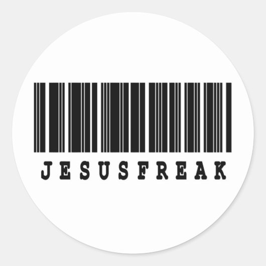 jesus freak barcode ontwerp ronde sticker (Voorkant)