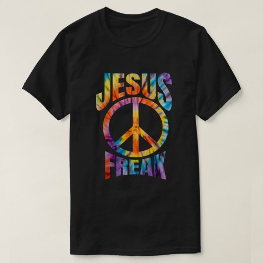 Jesus Freak Christelijke Retro Tie Dye Lettering T-shirt (Design voorkant)