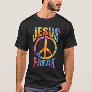 Jesus Freak Christelijke Retro Tie Dye Lettering T-shirt
