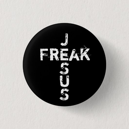 Jesus Freak - Cross Ronde Button 3,2 Cm (Voorkant)