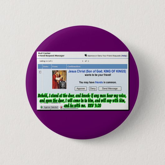 Jesus Friend Verzoek Ronde Button 5,7 Cm (Voorkant)
