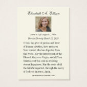 Jesus Funeral Memorial Prayer Heilige Kaart (Achterkant)