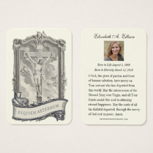 Jesus Funeral Memorial Prayer Heilige Kaart