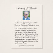 Jesus Funeral Memorial Prayer Religieuze Heilige K Visitekaartje (Achterkant)