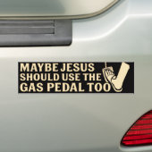 Jesus Gas Pedal Bumpersticker (Op auto)