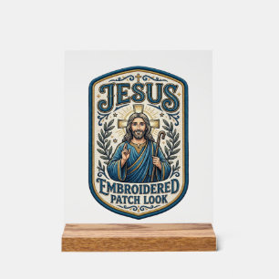 Jesus Geborduurd Patch Kijk Jezus Geborduurde Patc Acryl Bord