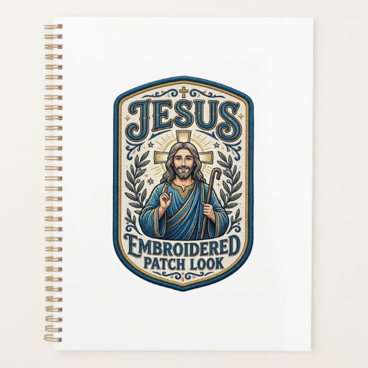 Jesus Geborduurd Patch Kijk Jezus Geborduurde Patc Planner (Voorkant)