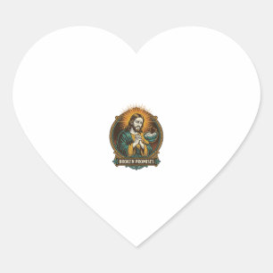 Jesus Gebroken Chip Vast in Dip Kom Party Humor_1 Hart Sticker
