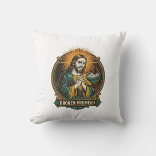 Jesus Gebroken Chip Vast in Dip Kom Party Humor_1 Kussen