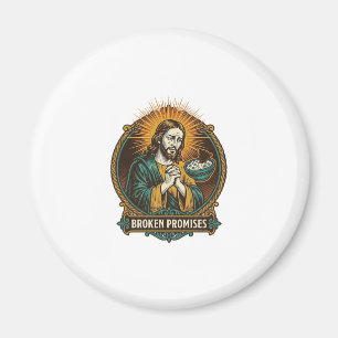 Jesus Gebroken Chip Vast in Dip Kom Party Humor_1 Magneet