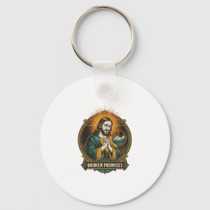 Jesus Gebroken Chip Vast in Dip Kom Party Humor_1 Sleutelhanger