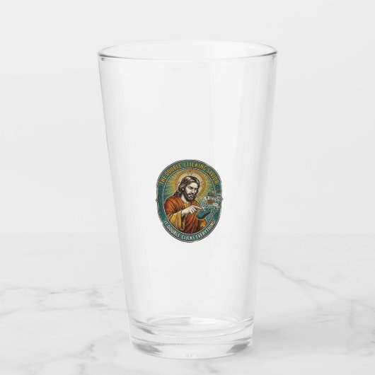 Jesus Gebroken Dubbelklikken Muis IT Kantoor Tech Glas (Voorkant)