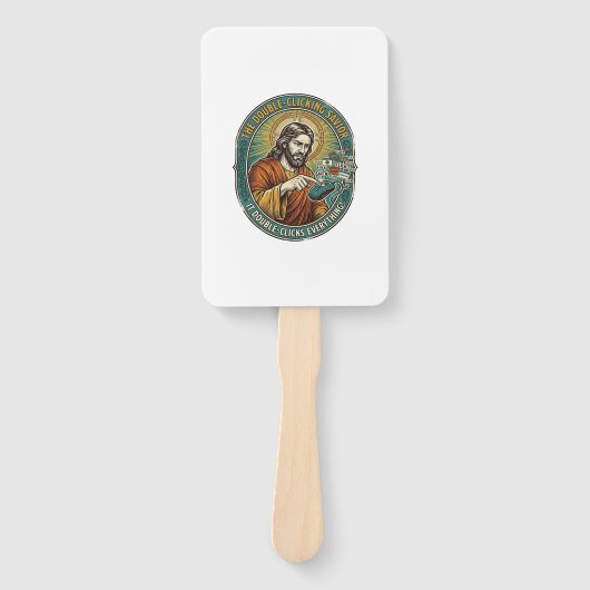 Jesus Gebroken Dubbelklikken Muis IT Kantoor Tech Handwaaier (Voorkant)