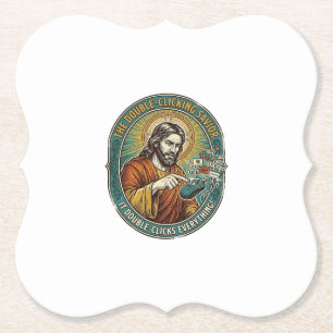 Jesus Gebroken Dubbelklikken Muis IT Kantoor Tech  Kartonnen Onderzetters