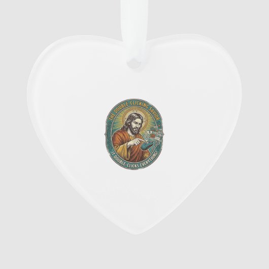 Jesus Gebroken Dubbelklikken Muis IT Kantoor Tech Ornament (voorkant)