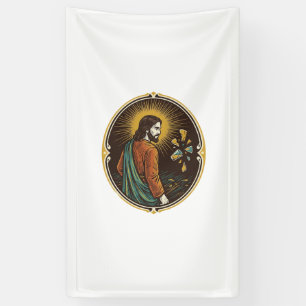 Jesus Gebroken Glas Dansvloer Feest Gevaar Club H Spandoek