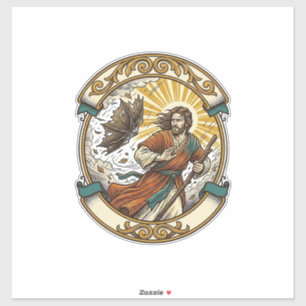 Jesus Gebroken Paraplu Binnenstebuiten Waaiende St Sticker