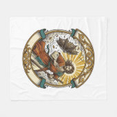 Jesus Gebroken Paraplu Binnenstebuiten Waaier Stor Fleece Deken (Voorkant (Horizontaal))