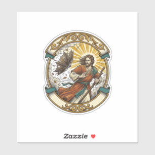 Jesus Gebroken Paraplu Binnenstebuiten Waaier Stor Sticker