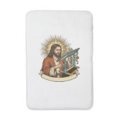 Jesus Gebroken Staande Bureaublad Vastgelopen Halv Badmat (Voorkant Verticaal)