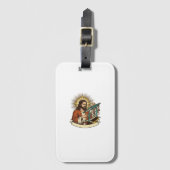 Jesus Gebroken Staande Bureaublad Vastgelopen Halv Bagagelabel (Voorkant (verticaal))