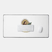 Jesus Gebroken Staande Bureaublad Vastgelopen Halv Bureaumat (Keyboard & Muis)