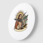 Jesus Gebroken Staande Bureaublad Vastgelopen Halv Grote Klok (Hoek)