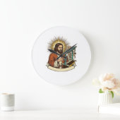Jesus Gebroken Staande Bureaublad Vastgelopen Halv Grote Klok (Huis)