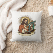 Jesus Gebroken Staande Bureaublad Vastgelopen Halv Kussen (Deken)
