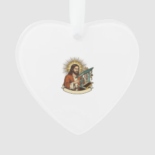 Jesus Gebroken Staande Bureaublad Vastgelopen Halv Ornament