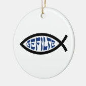 Jesus Gefilte Fish - Joodse Passover Humor Keramisch Ornament (Links)