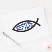 Jesus Gefilte Fish - Joodse Passover Humor Ovale Sticker (Envelop)