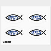 Jesus Gefilte Fish - Joodse Passover Humor Ovale Sticker (Vel)
