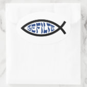 Jesus Gefilte Fish - Joodse Passover Humor Ovale Sticker (Tas)