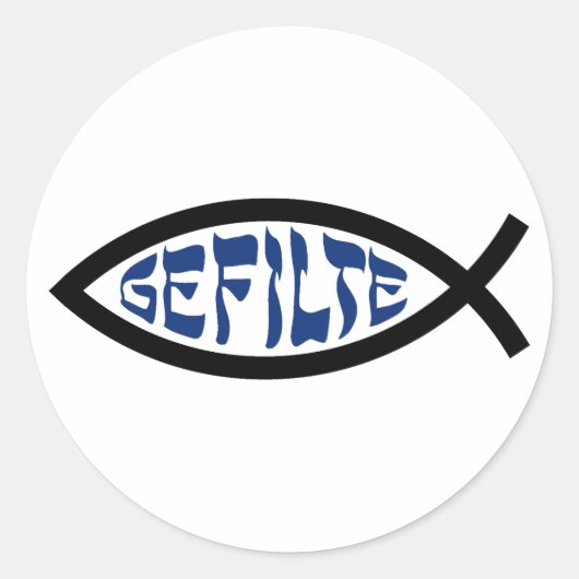 Jesus Gefilte Fish - Joodse Passover Humor Ronde Sticker (Voorkant)
