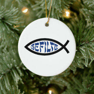 Jesus Gefilte Vis - Joodse Paashumor Keramisch Ornament