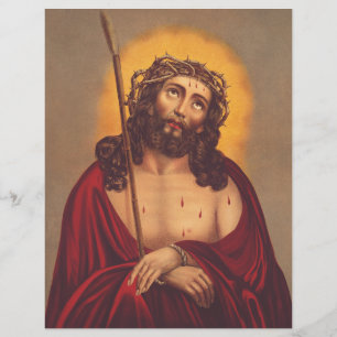 Jesus Gekroond Met Doornen Droevige Kunst Flyer
