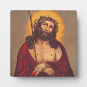 Jesus Gekroond Met Doornen Droevige Kunst Fotoplaat