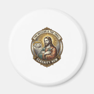 Jesus gekruiste armen Internet Troll Face Emoji Hu Magneet