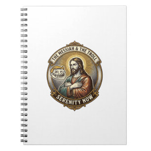 Jesus gekruiste armen Internet Troll Face Emoji Hu Notitieboek