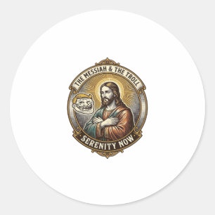 Jesus gekruiste armen Internet Troll Face Emoji Hu Ronde Sticker