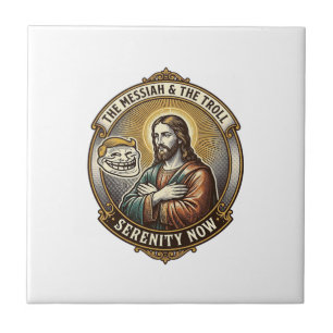 Jesus gekruiste armen Internet Troll Face Emoji Hu Tegeltje