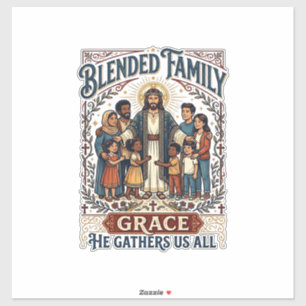 Jesus Gemengde Familie Stepfamily T-shirt Christel Sticker